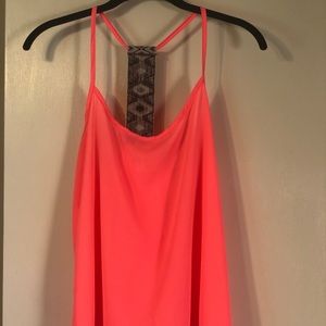 Bella D. Medium. Hot pink. Tribal back. Tank top.